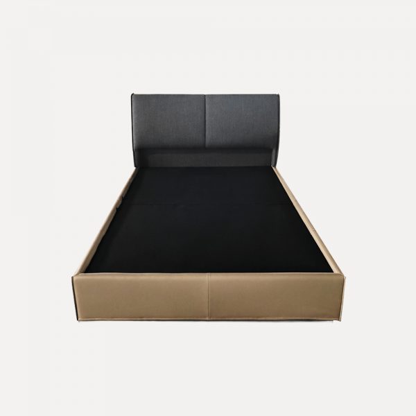 Modern PU Fabric Bed Plywood & Foam Construction Customizable Bed UK-Compliant Bed Upholstered Headboard