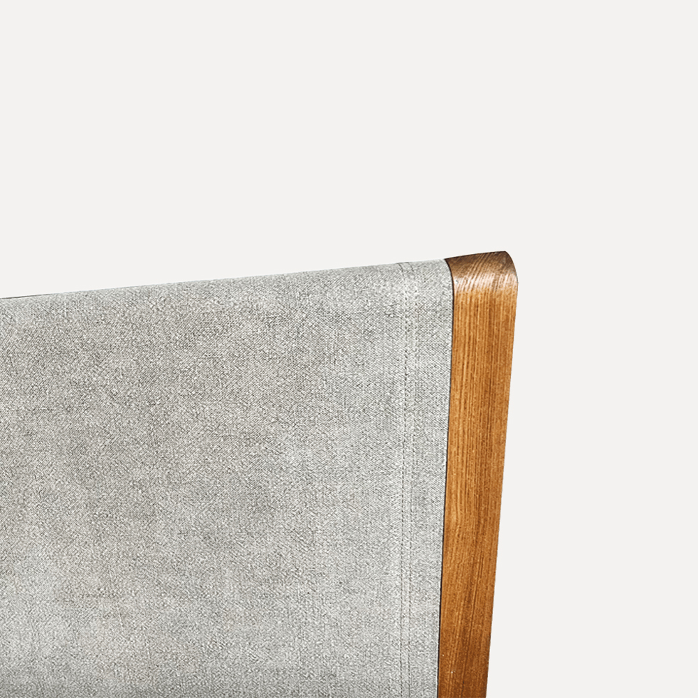 Chinese Designer Solid Elm Bed – Vintage-Inspired Wooden Bed with Cotton Oxford Fabric Upholstery, Customizable Size - Image 3