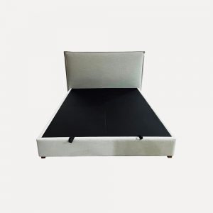 Modern Upholstered Bed Frame Plywood & Foam Construction Cotton-Linen Fabric Designer Bed Modern Bedroom Furniture
