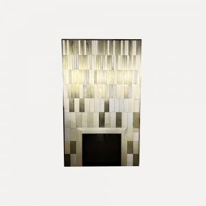 Fireplace screen Stainless steel fireplace guard Wall-mounted fireplace screen Modern metal fireplace screen Brushed metal screen Rectangular fireplace guard Contemporary fireplace accessory Safety fireplace screen Designer metal screen Multi-color fireplace screen