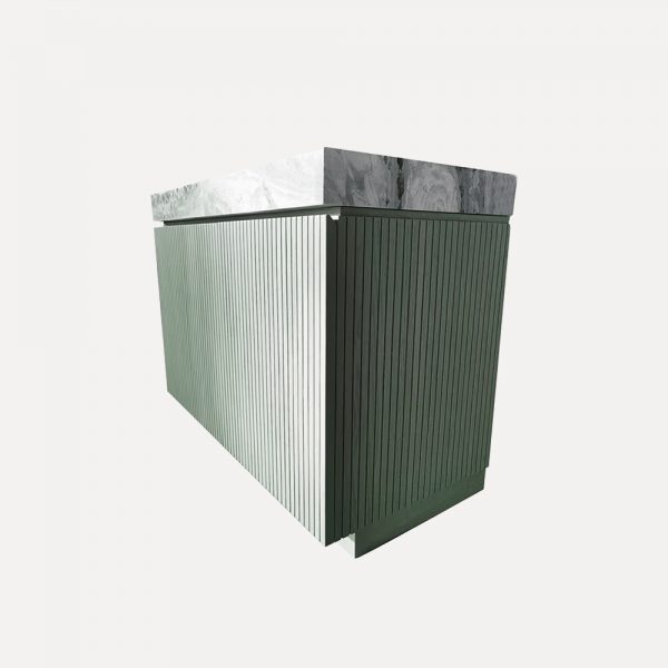 Modern Bathroom Vanity – Freestanding Green Oak Cabinet with Italian Marble Countertop, Designer Wash Basin Cabinet - Image 3