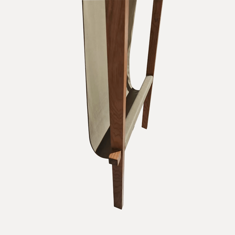 solid ash wood coat hanger, Italian fabric coat rack, modern Chinese retro furniture, military green coat stand, minimalist luxury coat hanger, trending 2024 color furniture