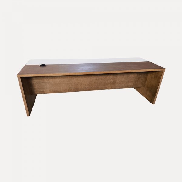 modern executive desk, oak veneer office desk, customizable executive workstation, PU fabric office desk, luxury office desk with power socket, hidden lift-up power socket desk, plywood executive table, minimalist corporate office furniture, large executive desk, high-end office desk Shanghai project