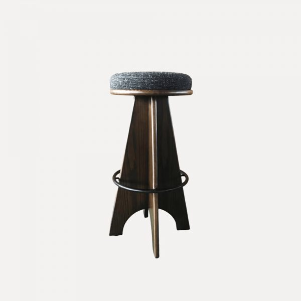 Japanese Designer Bar Chair – Solid Ash Wood & Metal, Classic Modern Counter Stool for Hotel Bar and Home