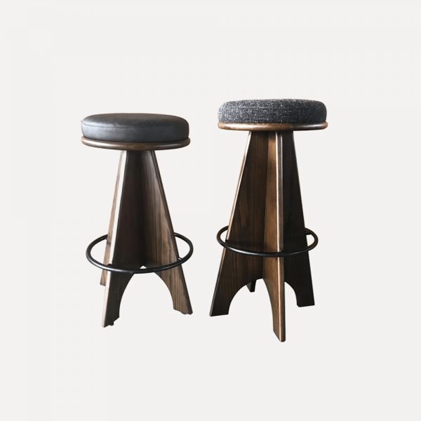 Japanese Designer Bar Chair – Solid Ash Wood & Metal, Classic Modern Counter Stool for Hotel Bar and Home