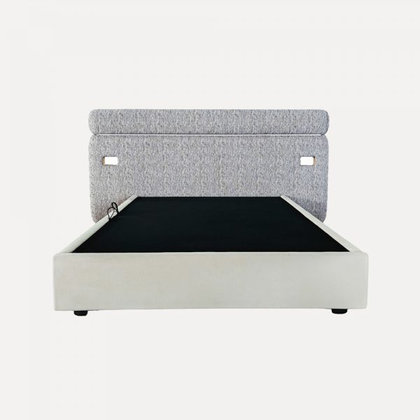 Modern Upholstered Bed Designer Bed Plywood & Foam Bed Fire-Retardant Fabric Bed Pre-Drilled UK Socket Customizable Bed Export to UK