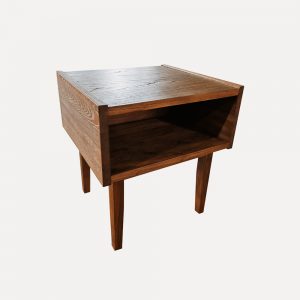 Minimalist nightstand Solid elm wood bedside table Vintage style nightstand Brushed wood nightstand High-leg nightstand Classic bedroom furniture Elegant bedside table Bedroom furniture set Designer wooden nightstand Durable elm wood furniture