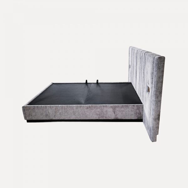 Modern Upholstered Bed – Plywood & Foam Construction, Fire-Retardant Fabric, Pre-Drilled UK Socket, Customizable Size, Export to UK - Image 4