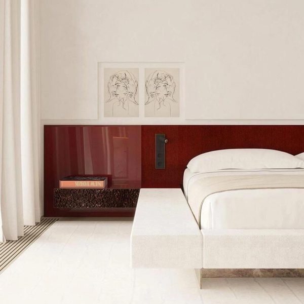 Modern Designer Bed with Nightstands – Plywood, Foam & Oak Veneer, Customizable Size, Pre-Drilled UK Socket, Export to UK - Image 5
