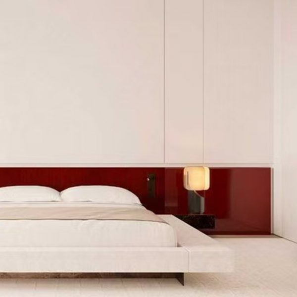 Modern Designer Bed with Nightstands – Plywood, Foam & Oak Veneer, Customizable Size, Pre-Drilled UK Socket, Export to UK - Image 6