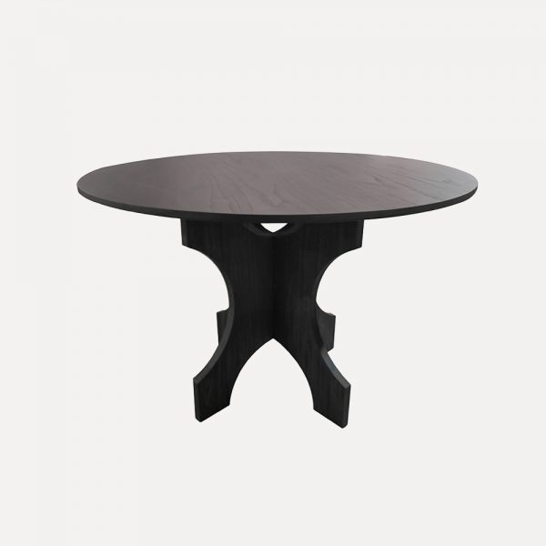 round solid oak dining table, antique oak veneer table, villa dining table, designer round table, solid wood coffee table, commercial space dining table, vintage style oak table, handcrafted oak table with carvings, luxury villa furniture, versatile round dining table