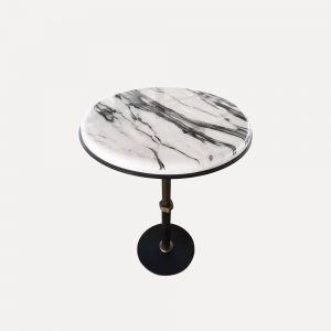 Japanese designer bar table, Panda White marble table, stainless steel base table, high bar table, customizable marble table, modern commercial bar furniture, luxury marble cocktail table, public space high table, designer tea lounge table, premium marble stainless steel table