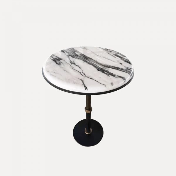 Japanese designer bar table, Panda White marble table, stainless steel base table, high bar table, customizable marble table, modern commercial bar furniture, luxury marble cocktail table, public space high table, designer tea lounge table, premium marble stainless steel table