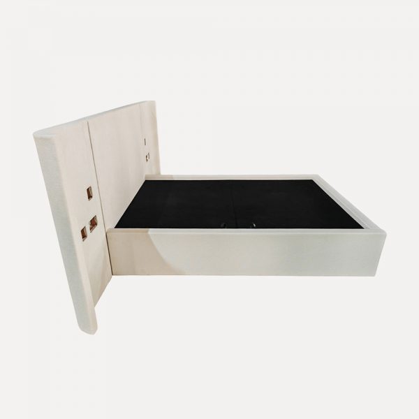 Modern Upholstered Bed – Plywood & Hard Foam Construction, UK-Compliant Fire-Retardant Fabric, Customizable Size with Pre-Drilled UK Socket - Image 4
