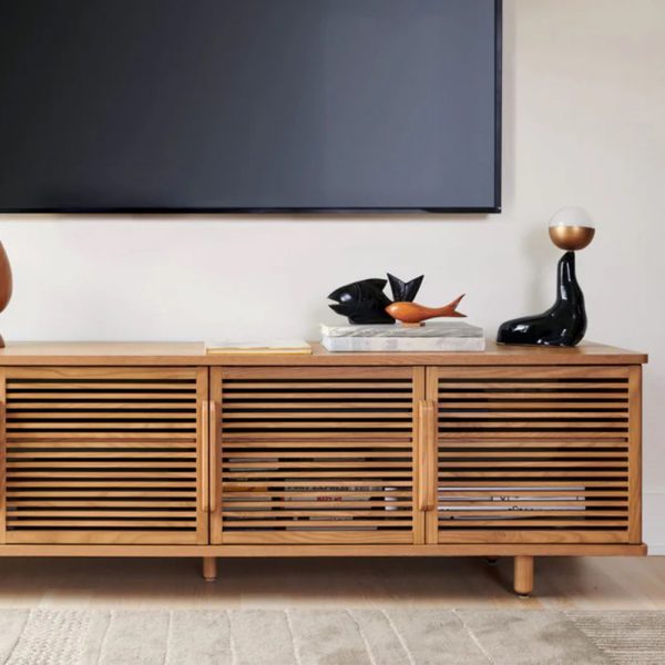 modern minimalist TV cabinet, customizable media console, ash wood TV stand, modular TV console, contemporary living room furniture, cable management TV cabinet