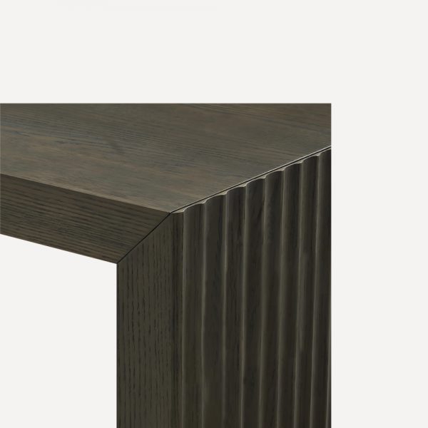 Modern Console Table with Fluted Panel Slab Legs – Oak or Ash Veneer, Customizable, Ships in 3 Pieces for Easy Installation - Image 3