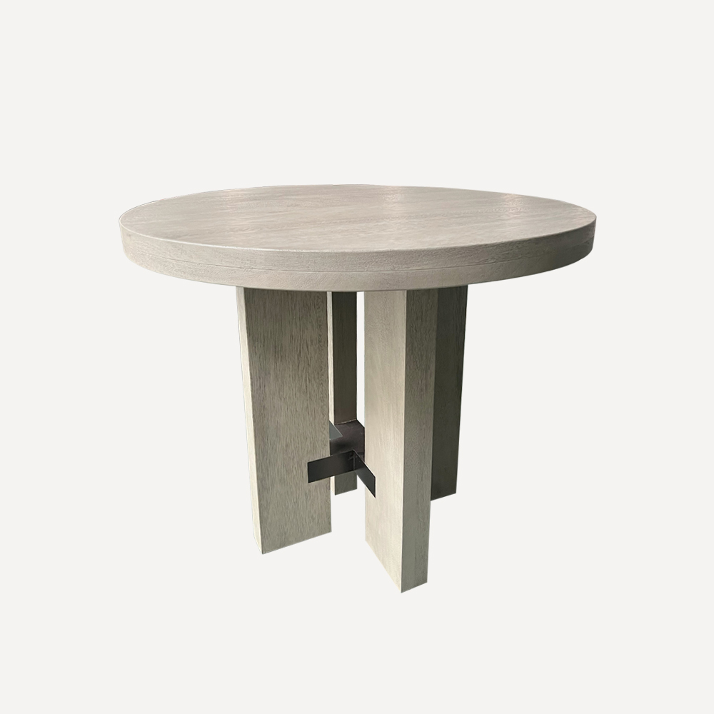 Round Wood Dining Table – Solid African Teak Tabletop with Sturdy Teak Legs - Image 3