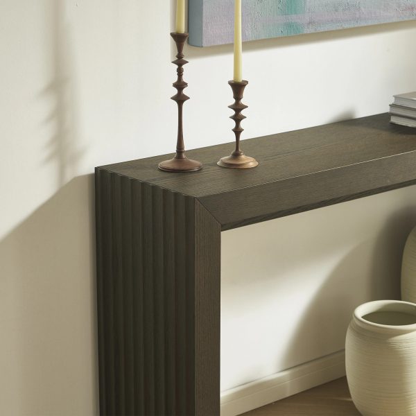 Modern Console Table with Fluted Panel Slab Legs – Oak or Ash Veneer, Customizable, Ships in 3 Pieces for Easy Installation - Image 4